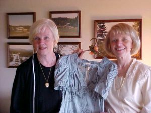 2001 07 Sue & Faye with Gaga's Wedding Dress
