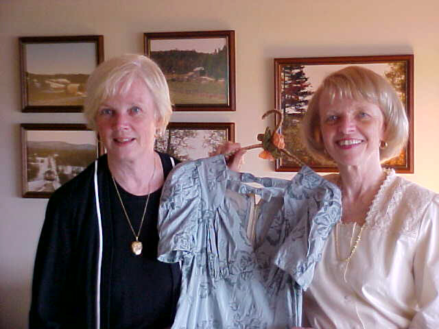 2001 07 Sue & Faye with Gaga's Wedding Dress