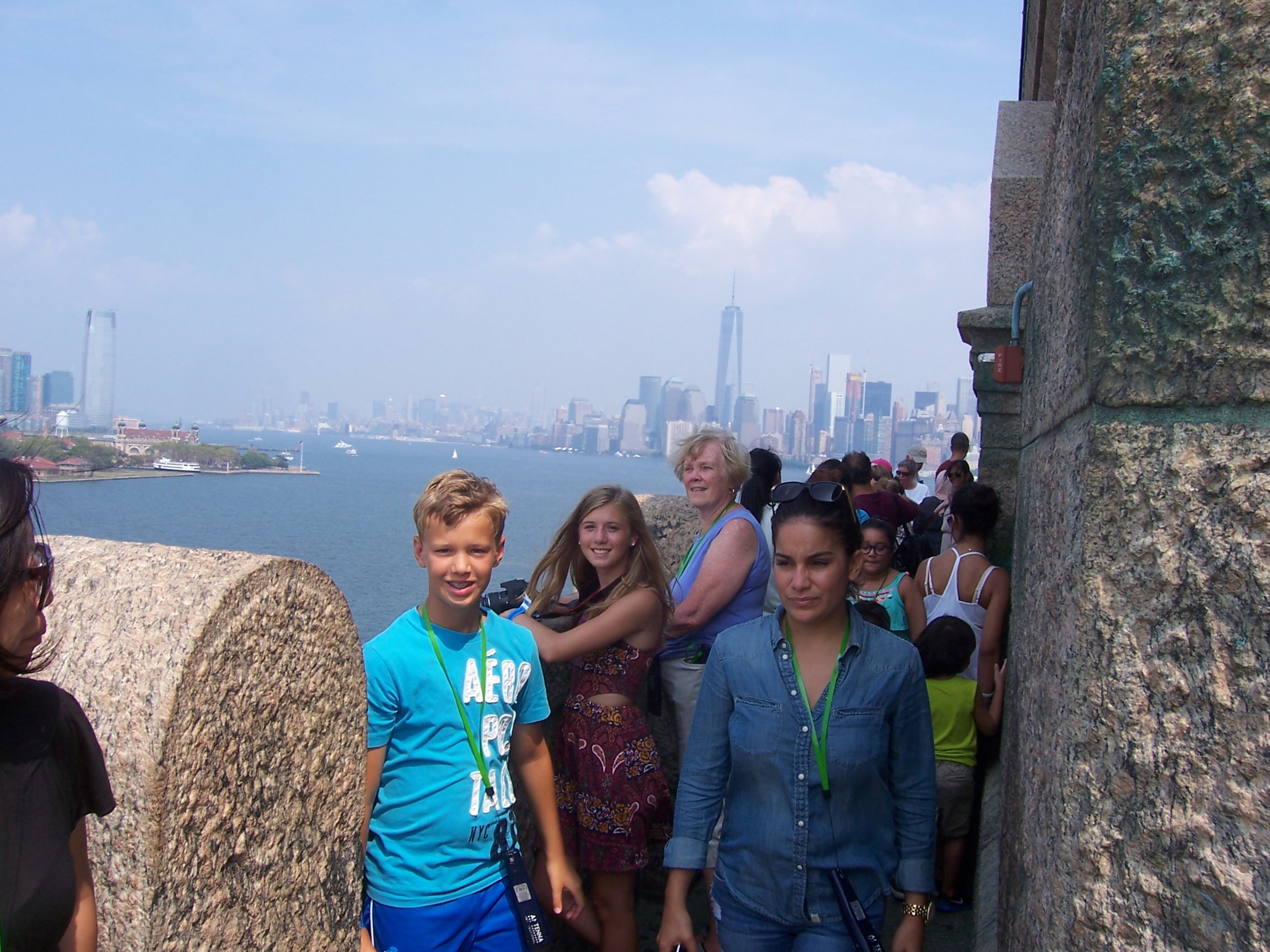 2015 09 02 09 Colin, Sarah, Sue on Statue of Liberty, NYC